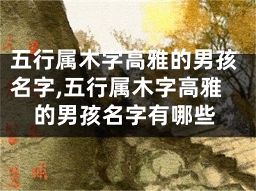 五行属木字高雅的男孩名字,五行属木字高雅的男孩名字有哪些