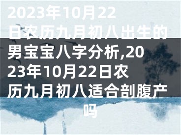 2023年10月22日农历九月初八出生的男宝宝八字分析,2023年10月22日农历九月初八适合剖腹产吗