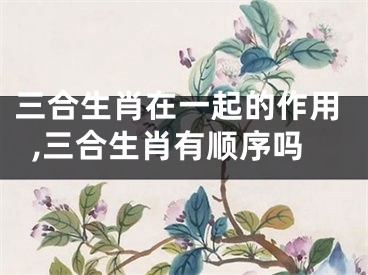 三合生肖在一起的作用,三合生肖有顺序吗