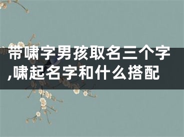 带啸字男孩取名三个字,啸起名字和什么搭配