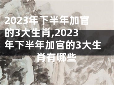 2023年下半年加官的3大生肖,2023年下半年加官的3大生肖有哪些