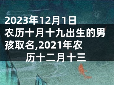 2023年12月1日农历十月十九出生的男孩取名,2021年农历十二月十三