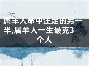 属羊人命中注定的另一半,属羊人一生最克3个人