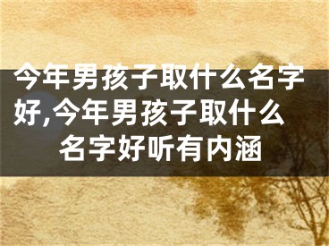 今年男孩子取什么名字好,今年男孩子取什么名字好听有内涵