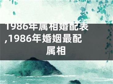 1986年属相婚配表,1986年婚姻最配属相