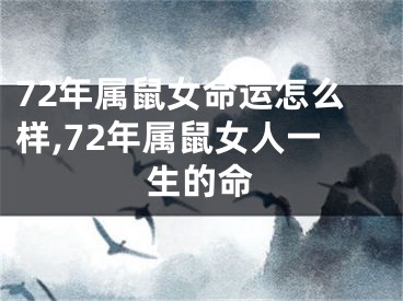 72年属鼠女命运怎么样,72年属鼠女人一生的命