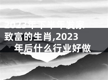 2023年下半年发家致富的生肖,2023年后什么行业好做