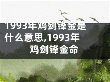 1993年鸡剑锋金是什么意思,1993年鸡剑锋金命