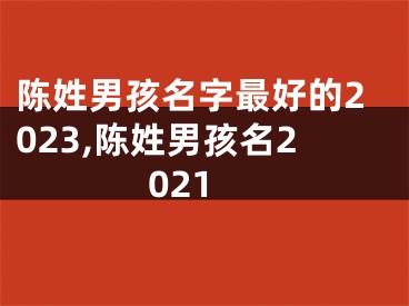 陈姓男孩名字最好的2023,陈姓男孩名2021