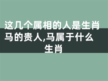 这几个属相的人是生肖马的贵人,马属于什么生肖