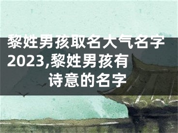 黎姓男孩取名大气名字2023,黎姓男孩有诗意的名字