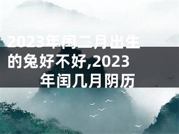 2023年闰二月出生的兔好不好,2023年闰几月阴历