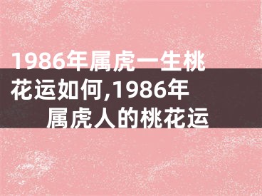 1986年属虎一生桃花运如何,1986年属虎人的桃花运