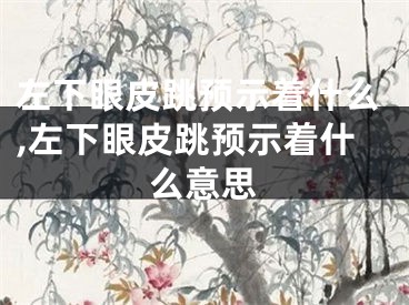 左下眼皮跳预示着什么,左下眼皮跳预示着什么意思