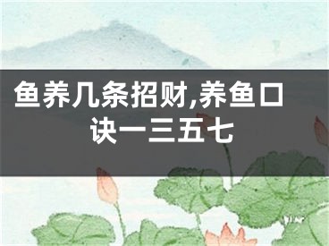 鱼养几条招财,养鱼口诀一三五七