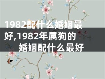 1982配什么婚姻最好,1982年属狗的婚姻配什么最好