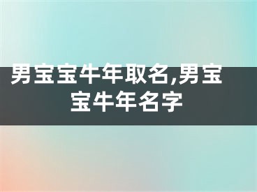 男宝宝牛年取名,男宝宝牛年名字