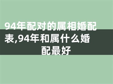 94年配对的属相婚配表,94年和属什么婚配最好