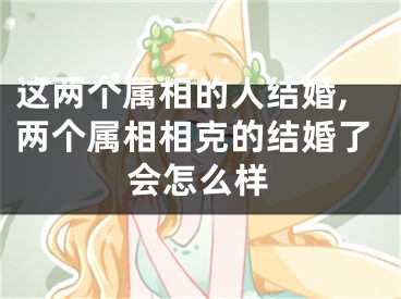 这两个属相的人结婚,两个属相相克的结婚了会怎么样