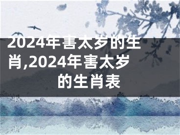 2024年害太岁的生肖,2024年害太岁的生肖表