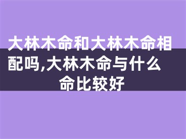 大林木命和大林木命相配吗,大林木命与什么命比较好