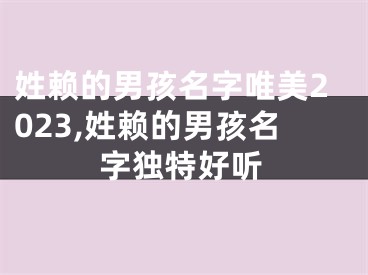 姓赖的男孩名字唯美2023,姓赖的男孩名字独特好听