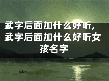 武字后面加什么好听,武字后面加什么好听女孩名字