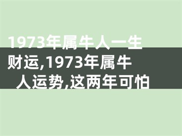 1973年属牛人一生财运,1973年属牛人运势,这两年可怕