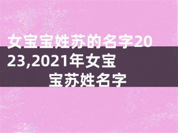 女宝宝姓苏的名字2023,2021年女宝宝苏姓名字