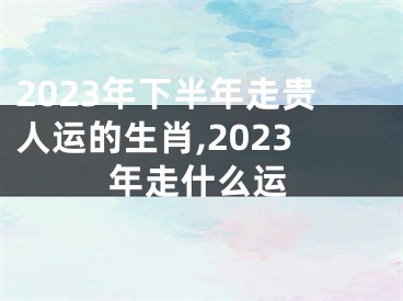 2023年下半年走贵人运的生肖,2023年走什么运