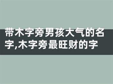 带木字旁男孩大气的名字,木字旁最旺财的字