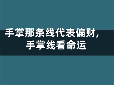 手掌那条线代表偏财,手掌线看命运