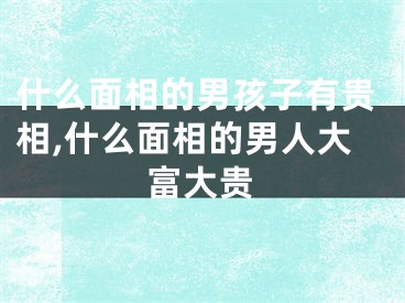 什么面相的男孩子有贵相,什么面相的男人大富大贵