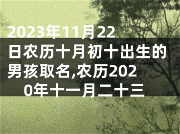 2023年11月22日农历十月初十出生的男孩取名,农历2020年十一月二十三