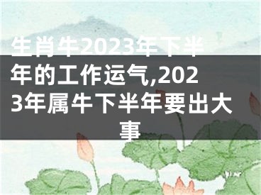 生肖牛2023年下半年的工作运气,2023年属牛下半年要出大事