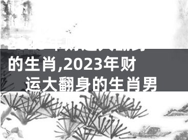 2023年财运大翻身的生肖,2023年财运大翻身的生肖男