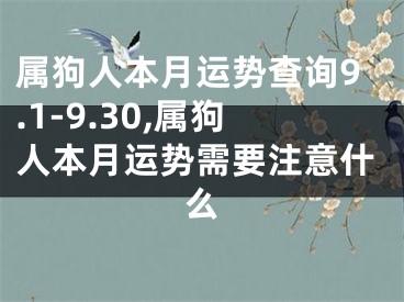 属狗人本月运势查询9.1-9.30,属狗人本月运势需要注意什么