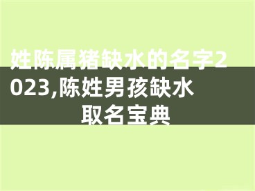 姓陈属猪缺水的名字2023,陈姓男孩缺水取名宝典