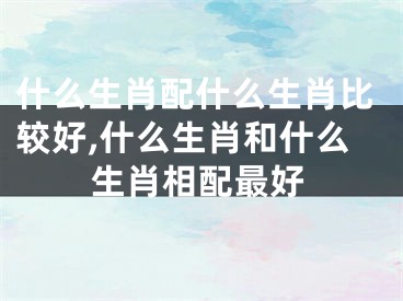 什么生肖配什么生肖比较好,什么生肖和什么生肖相配最好