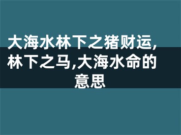 大海水林下之猪财运,林下之马,大海水命的意思