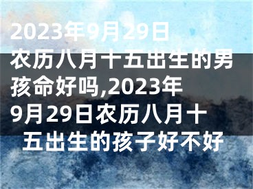 2023年9月29日农历八月十五出生的男孩命好吗,2023年9月29日农历八月十五出生的孩子好不好