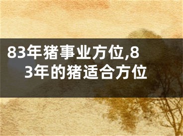 83年猪事业方位,83年的猪适合方位