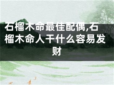 石榴木命最佳配偶,石榴木命人干什么容易发财