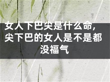 女人下巴尖是什么命,尖下巴的女人是不是都没福气