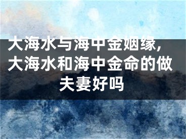 大海水与海中金姻缘,大海水和海中金命的做夫妻好吗