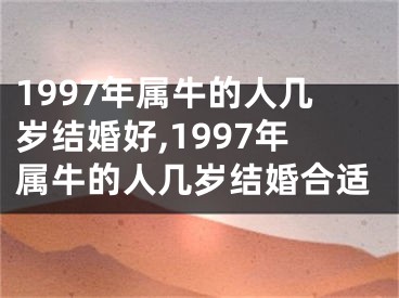 1997年属牛的人几岁结婚好,1997年属牛的人几岁结婚合适