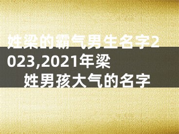 姓梁的霸气男生名字2023,2021年梁姓男孩大气的名字