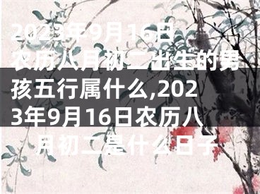 2023年9月16日农历八月初二出生的男孩五行属什么,2023年9月16日农历八月初二是什么日子