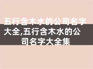 五行含木水的公司名字大全,五行含木水的公司名字大全集