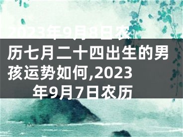 2023年9月8日农历七月二十四出生的男孩运势如何,2023年9月7日农历